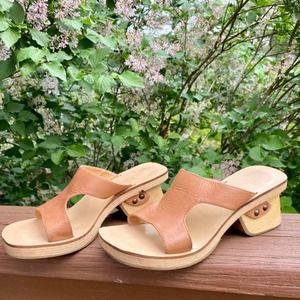 vintage wood heel sandals
